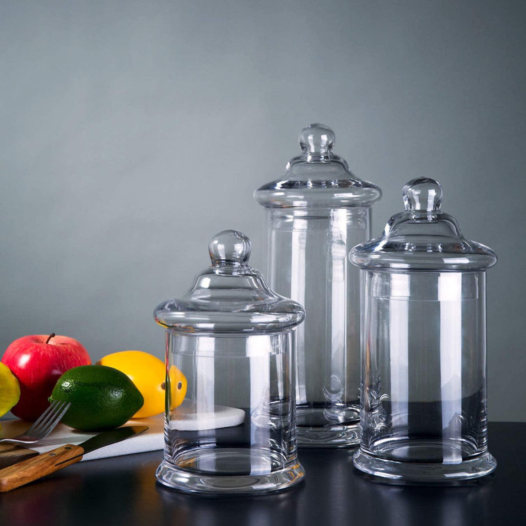 GoodDogHousehold Clear Glass Apothecary Jars Elegant Storage Jar With